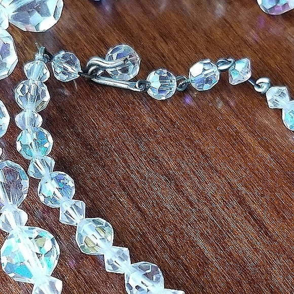 Aurora Borealis Vintage Crystal Necklace 1950's STUNNER - Picture 12 of 13